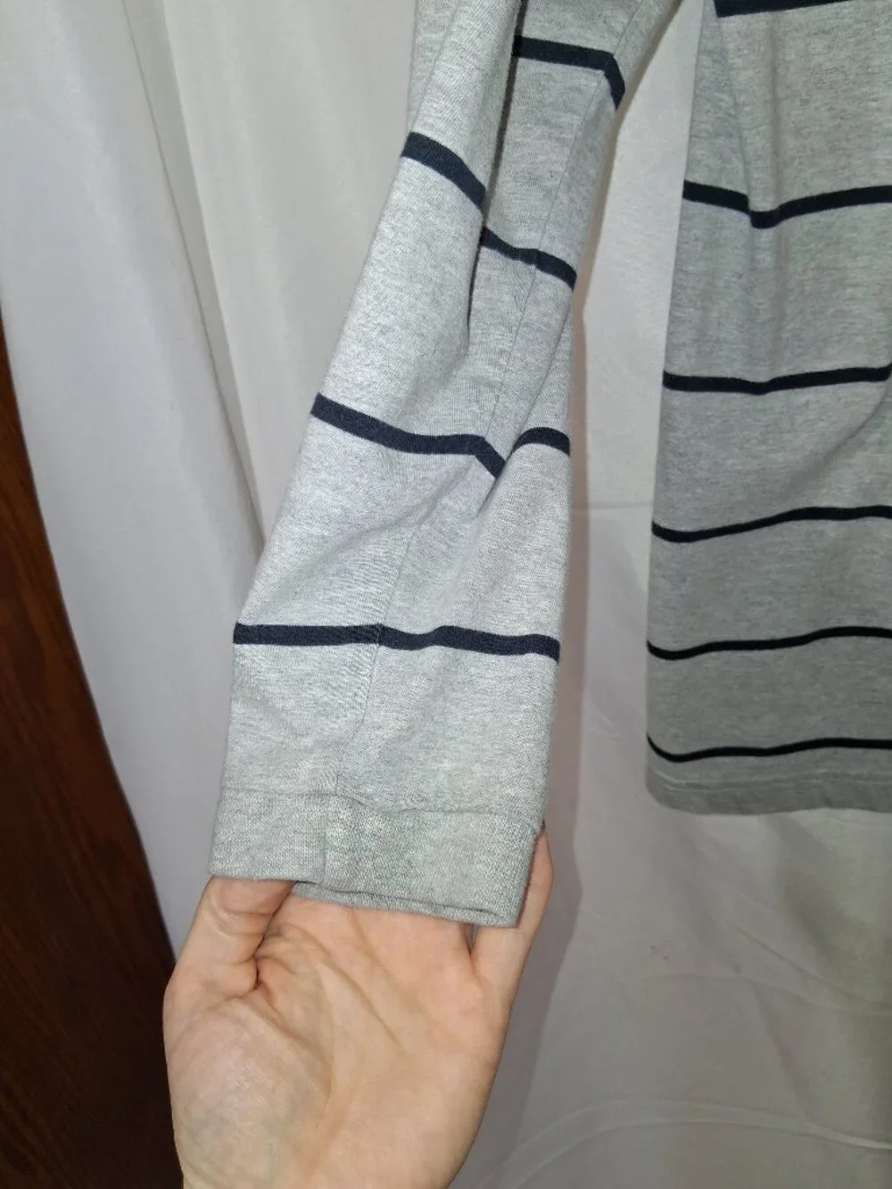 Vintage 90s Y2K Chaps Ralph Lauren Polo Shirt Mens Small Gray Striped Crest